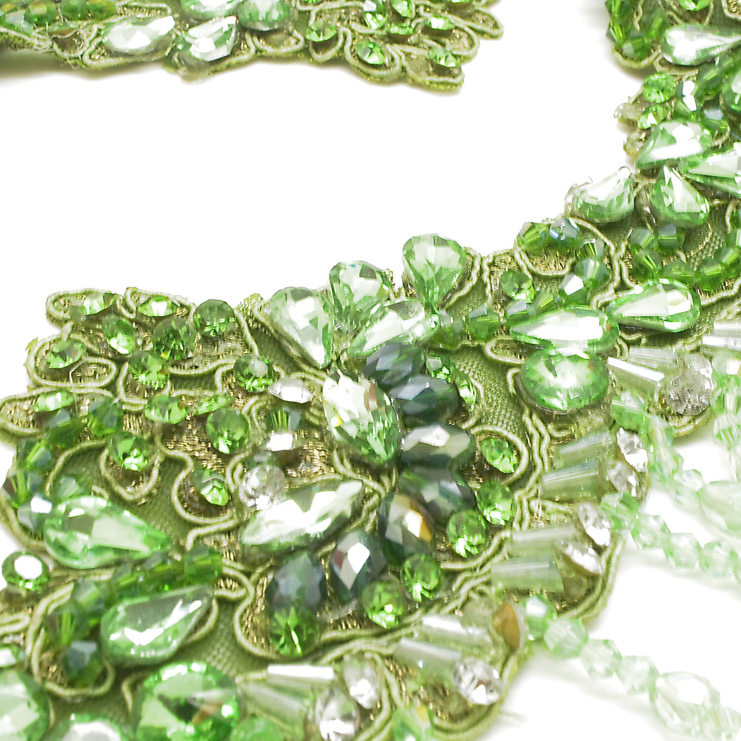 LIME GREEN STONE TRIM - sarahi.NYC