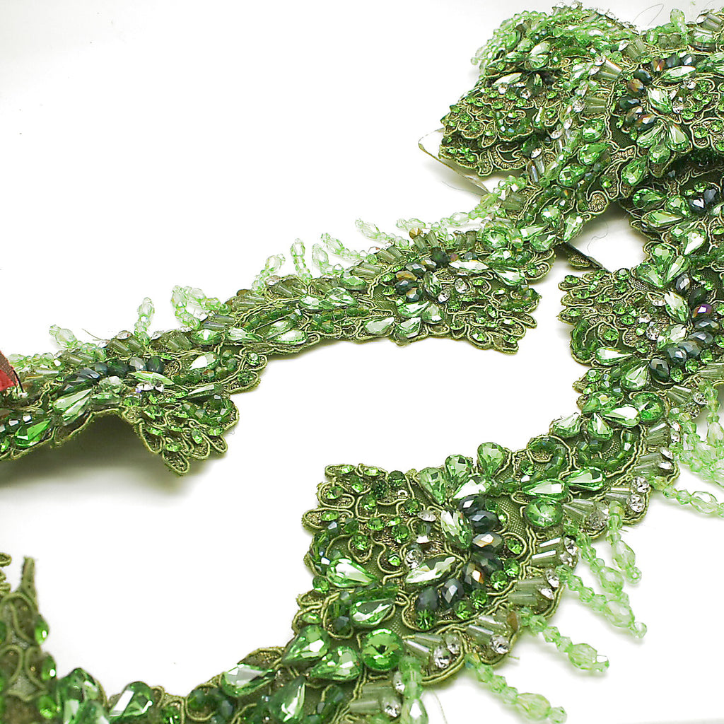 LIME GREEN STONE TRIM - sarahi.NYC