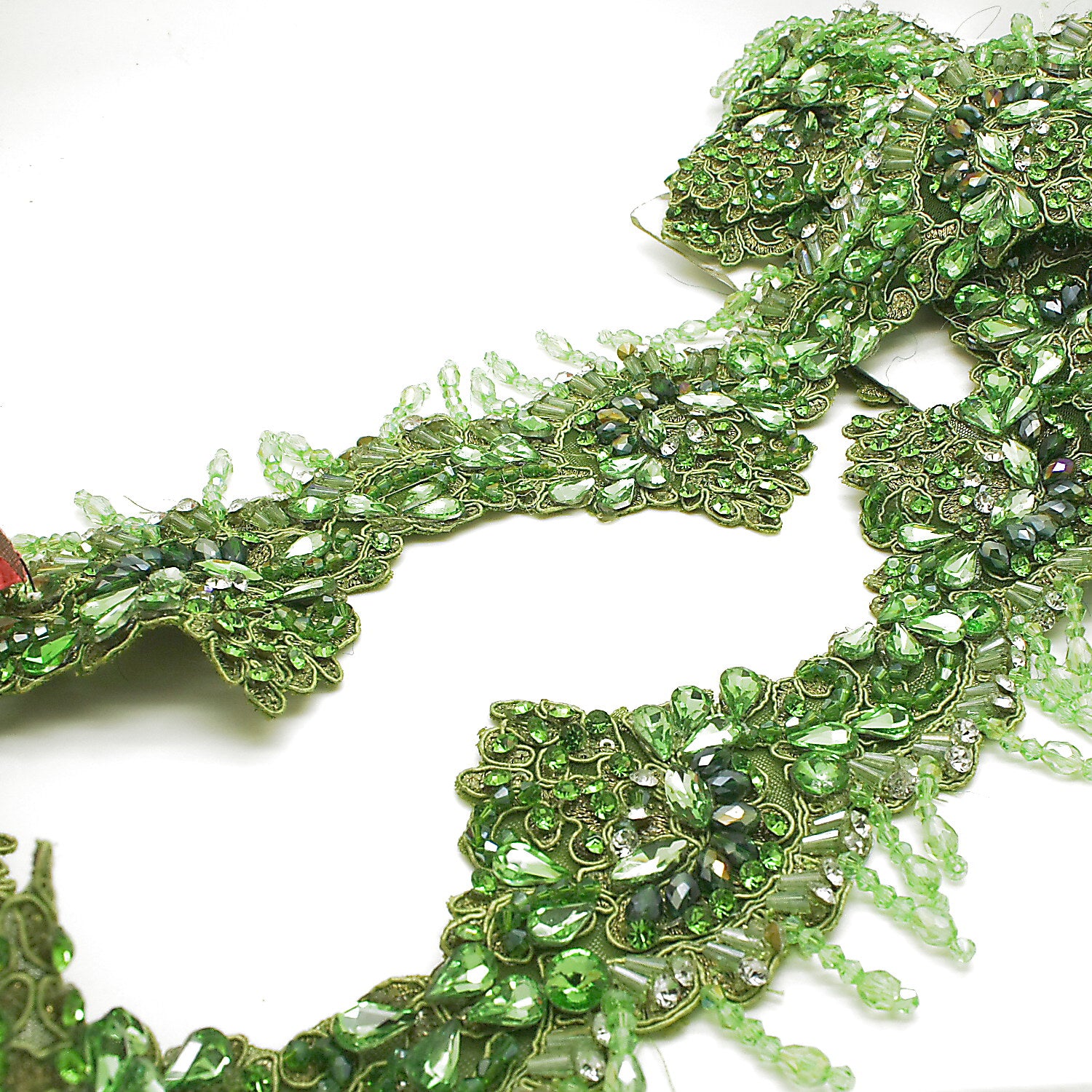 LIME GREEN STONE TRIM - sarahi.NYC