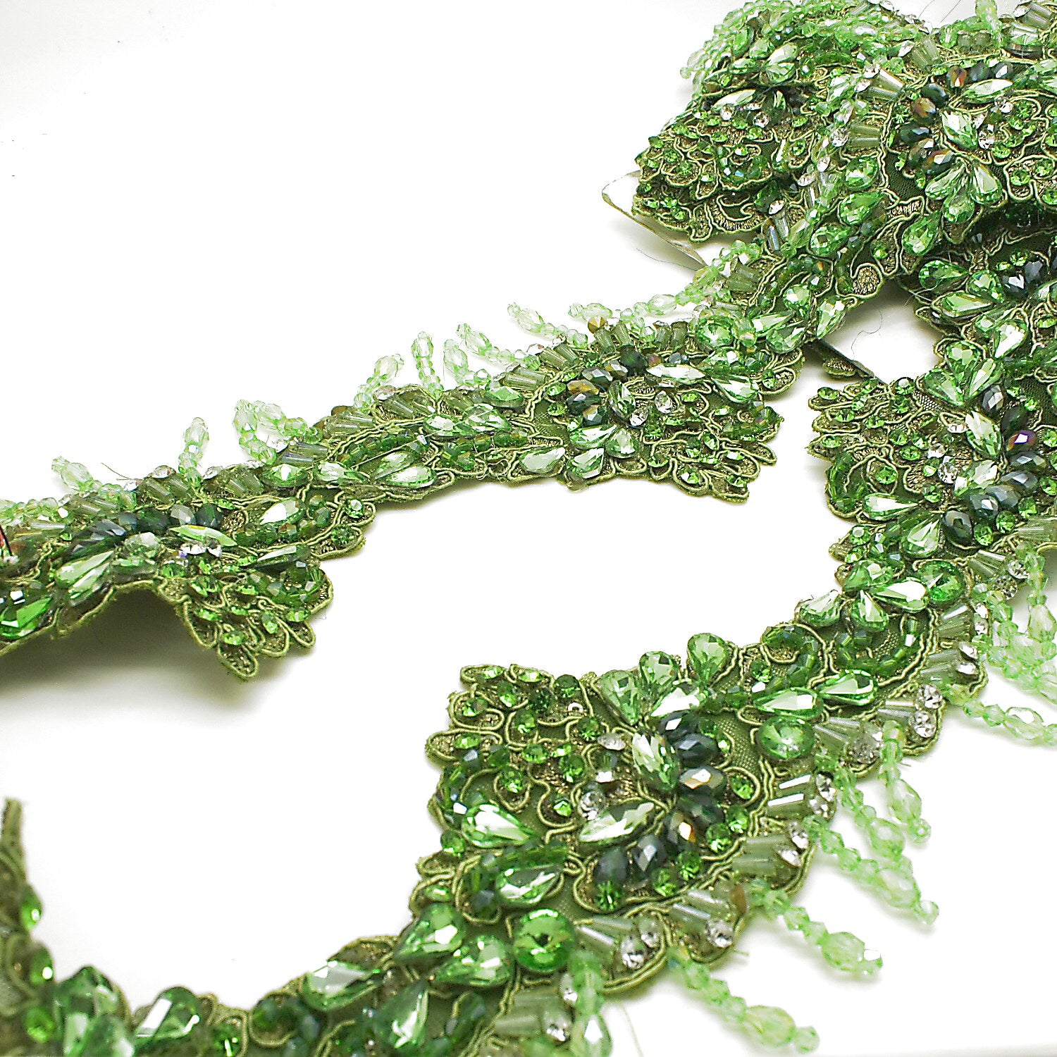 LIME GREEN STONE TRIM - sarahi.NYC