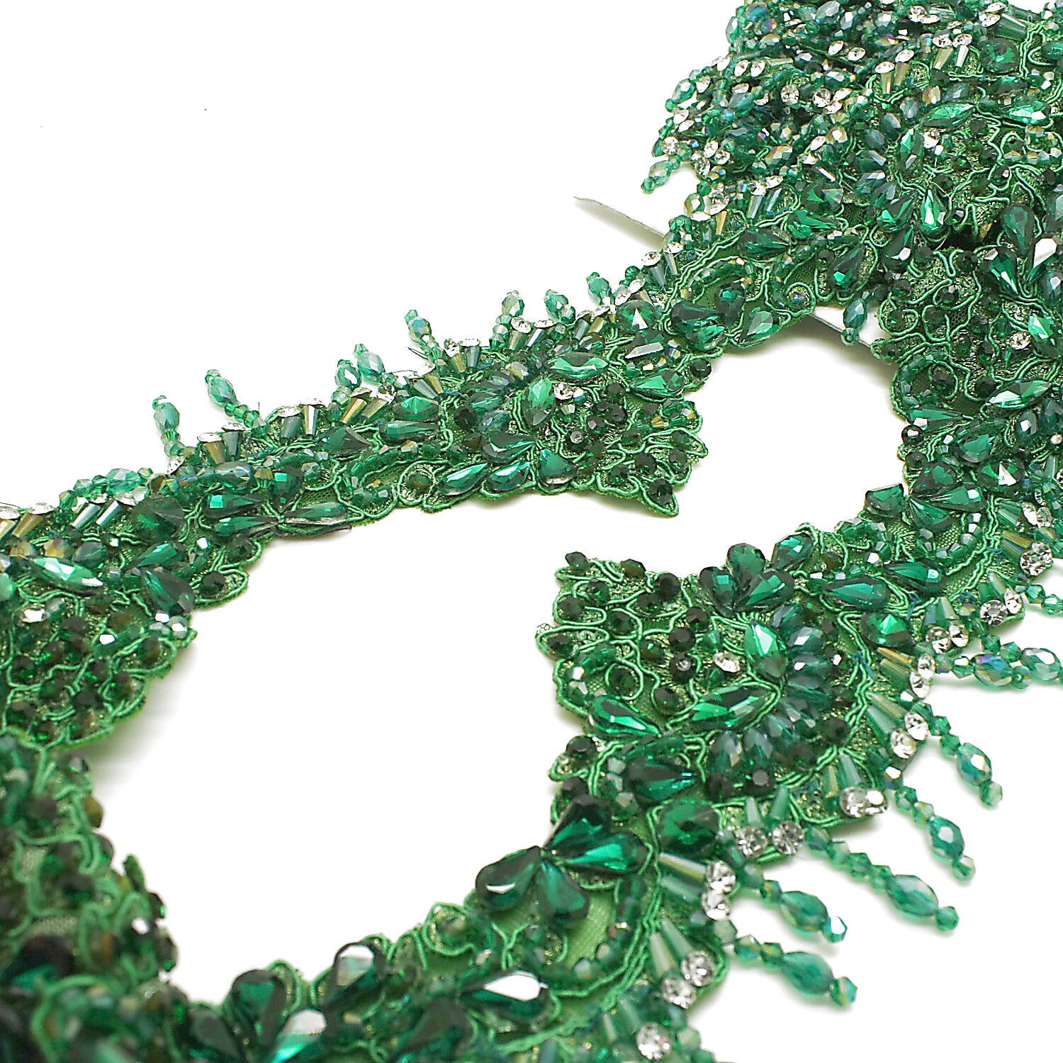 EMERALD GREEN STONE TRIM - sarahi.NYC