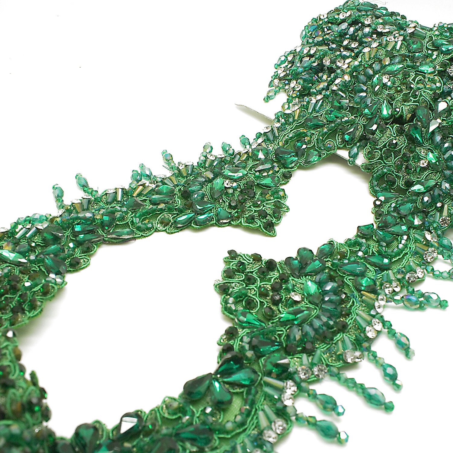EMERALD GREEN STONE TRIM - sarahi.NYC