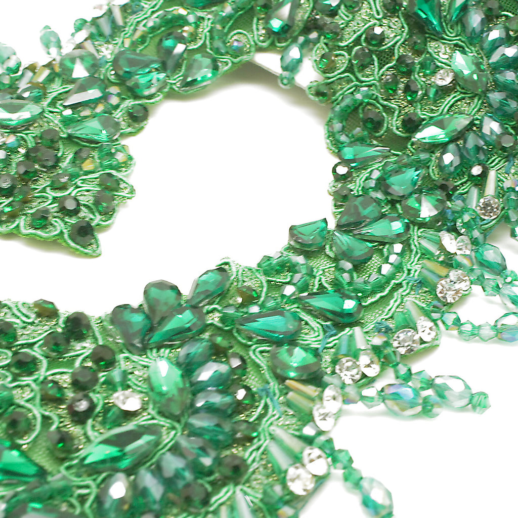EMERALD GREEN STONE TRIM - sarahi.NYC