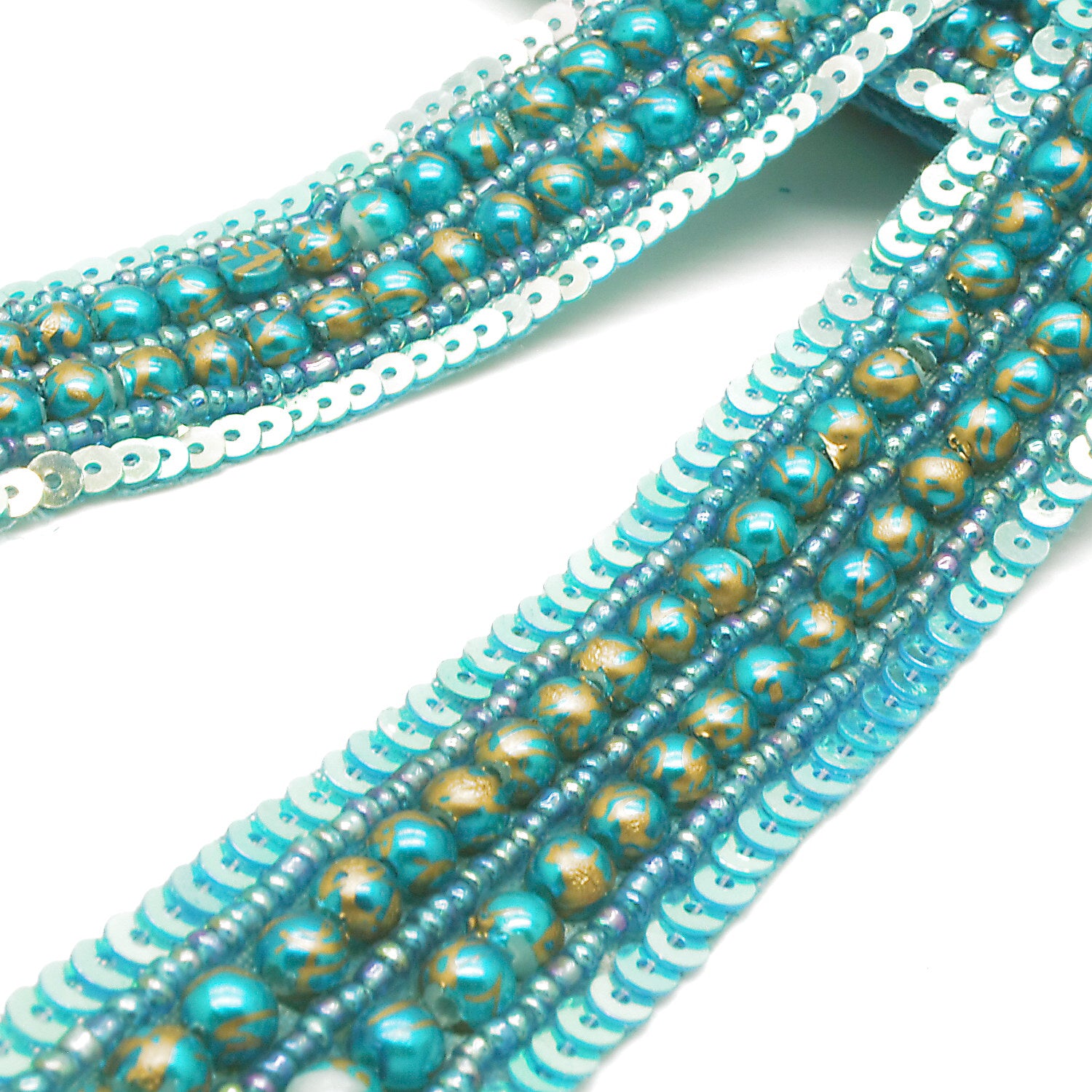 TURQUOISE GOLD TRIM - SARAHI.NYC