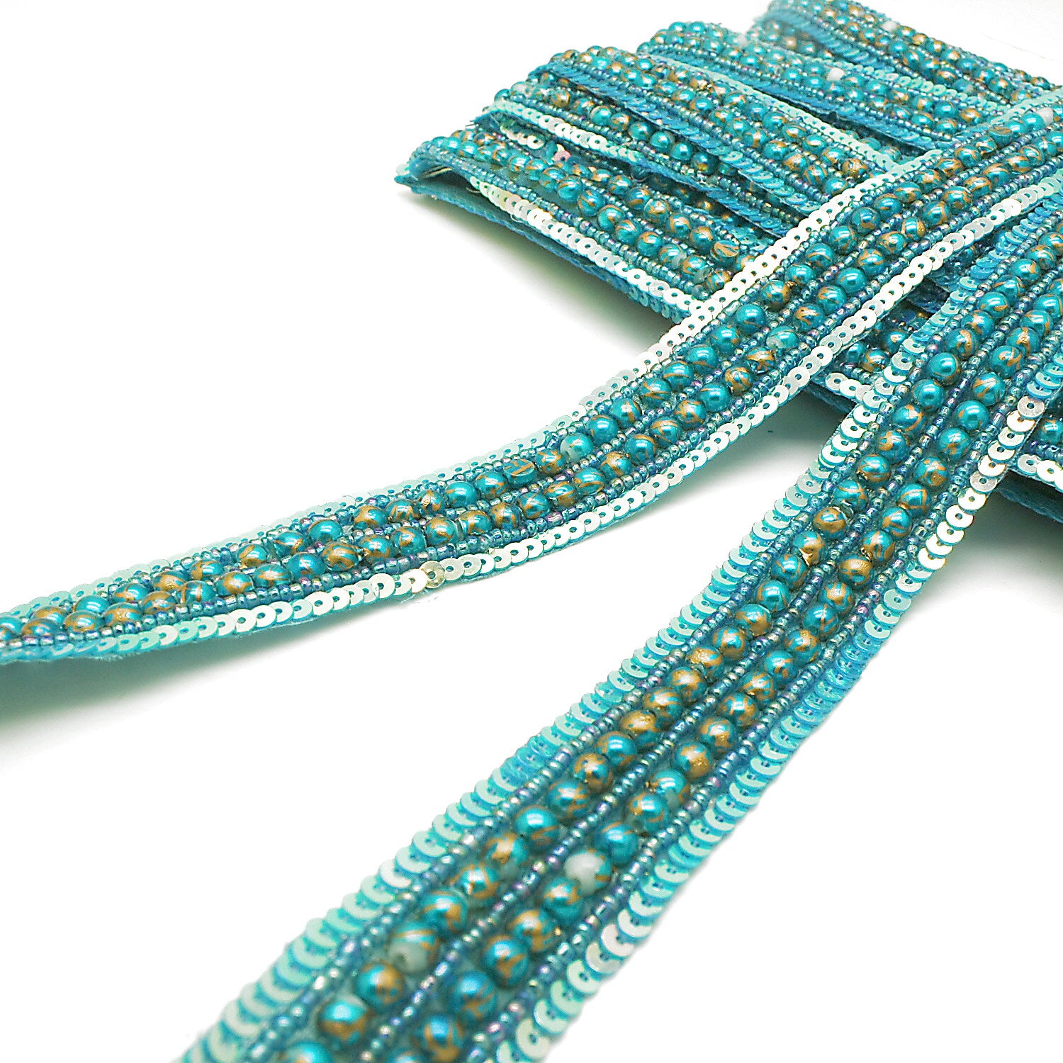 TURQUOISE GOLD TRIM - SARAHI.NYC