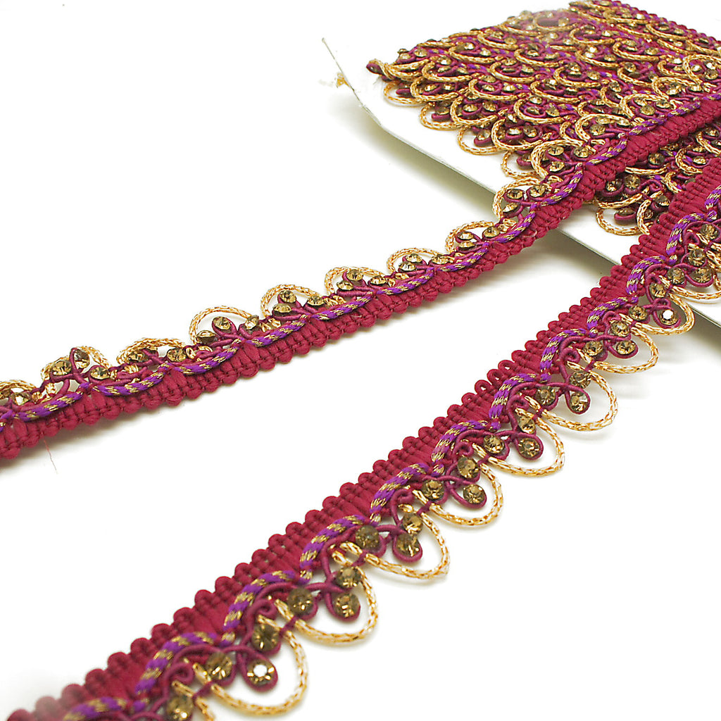 CERISE PINK GOLD STONE TRIM - sarahi.NYC