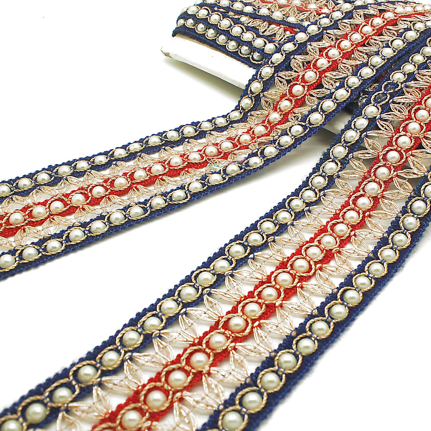 BLUE RED PEARL TRIM - sarahi.NYC