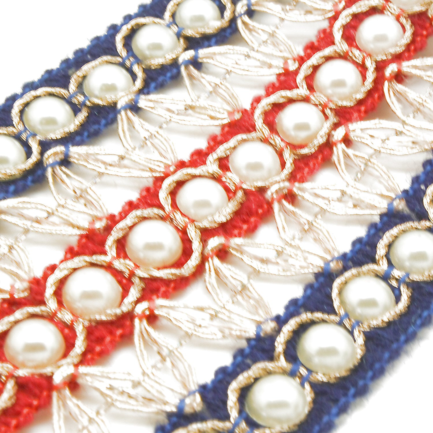 BLUE RED PEARL TRIM - sarahi.NYC