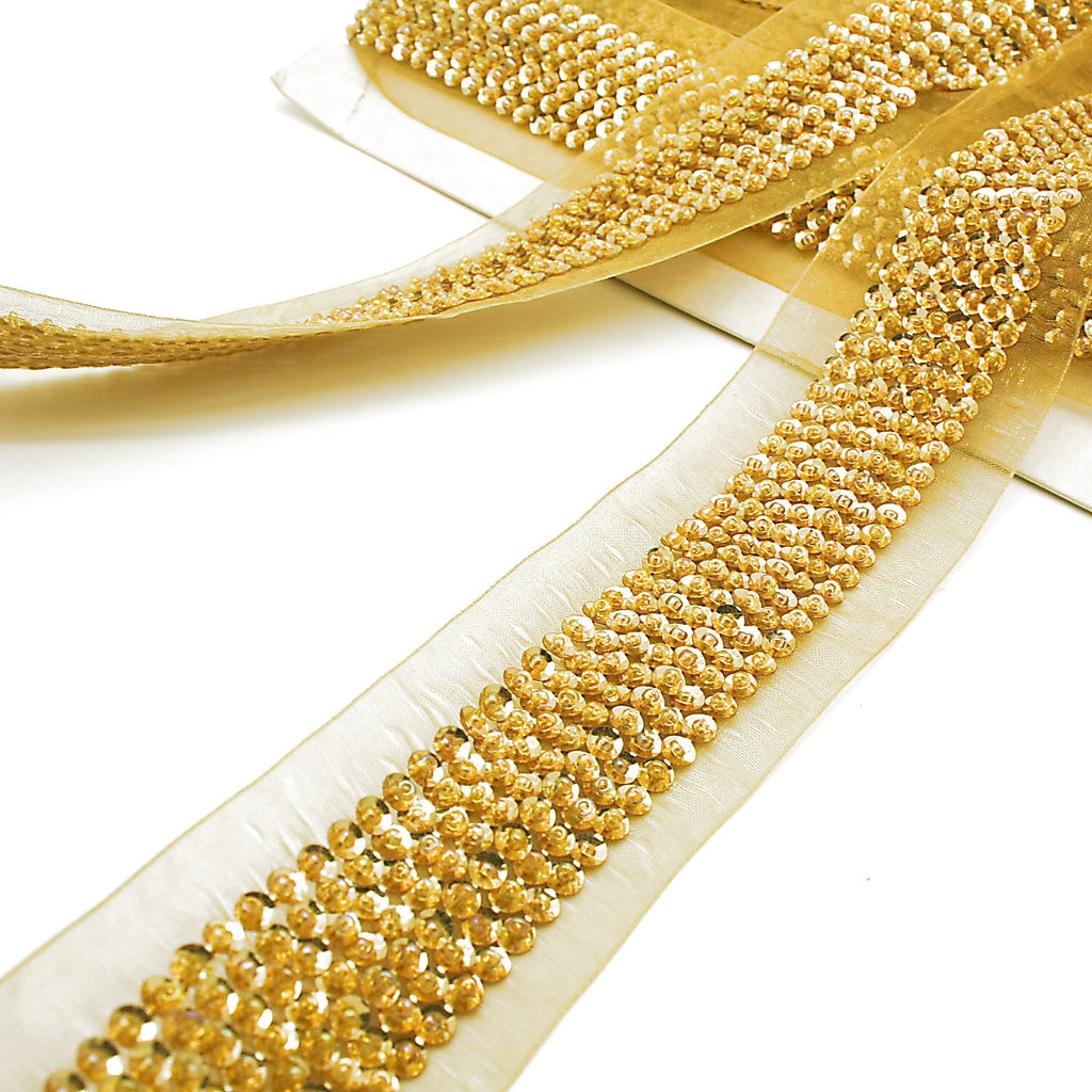 GOLD BEADED SEQUIN TRIM - sarahi.NYC