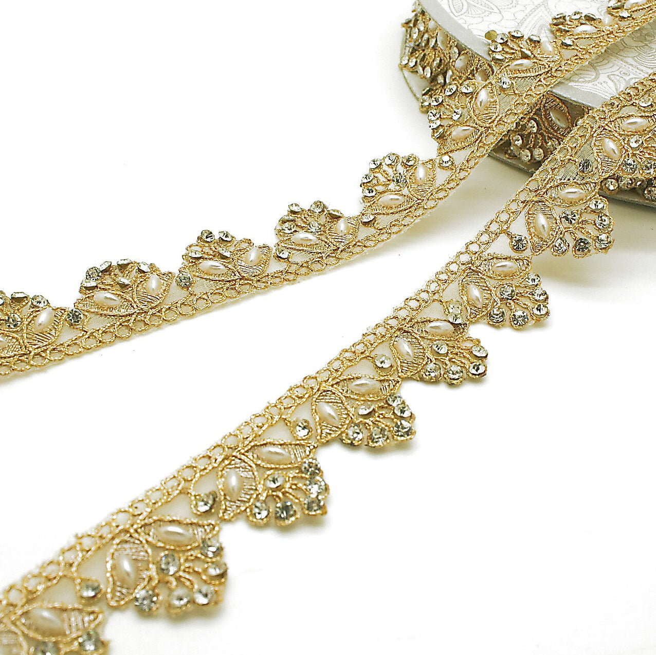GOLD PEARL STONE TRIM - sarahi.NYC