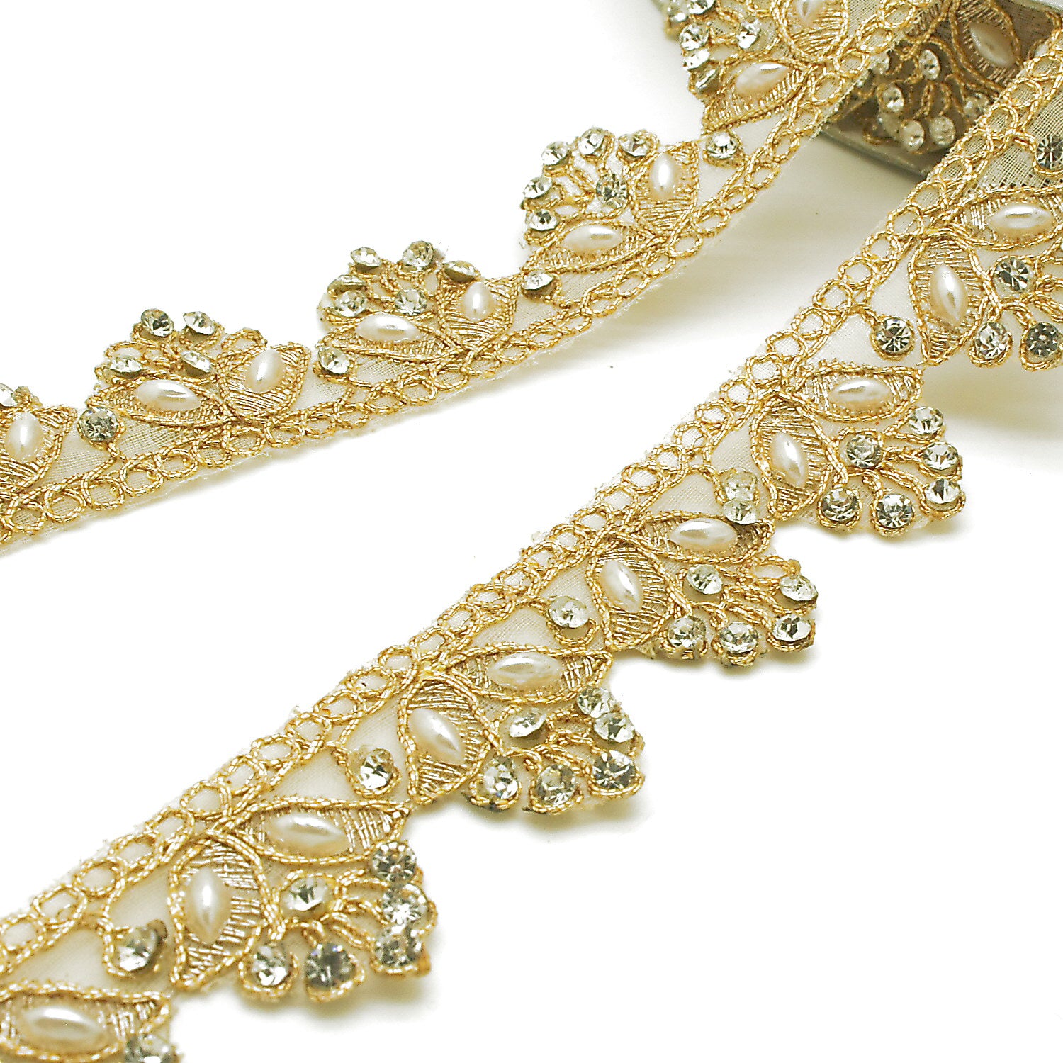 GOLD PEARL STONE TRIM - sarahi.NYC