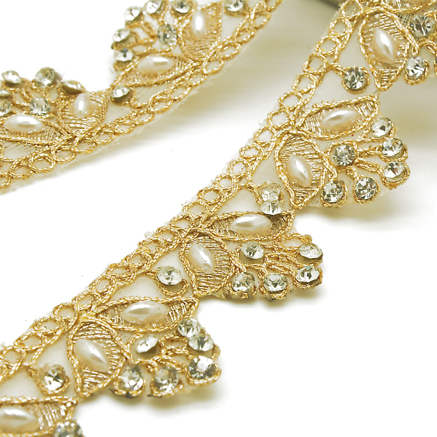 GOLD PEARL STONE TRIM - sarahi.NYC