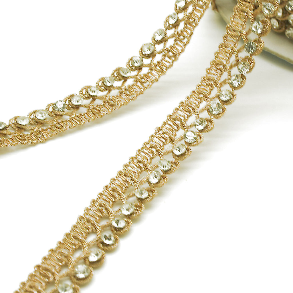 LIGHT GOLD CRYSTAL TRIM - sarahi.NYC