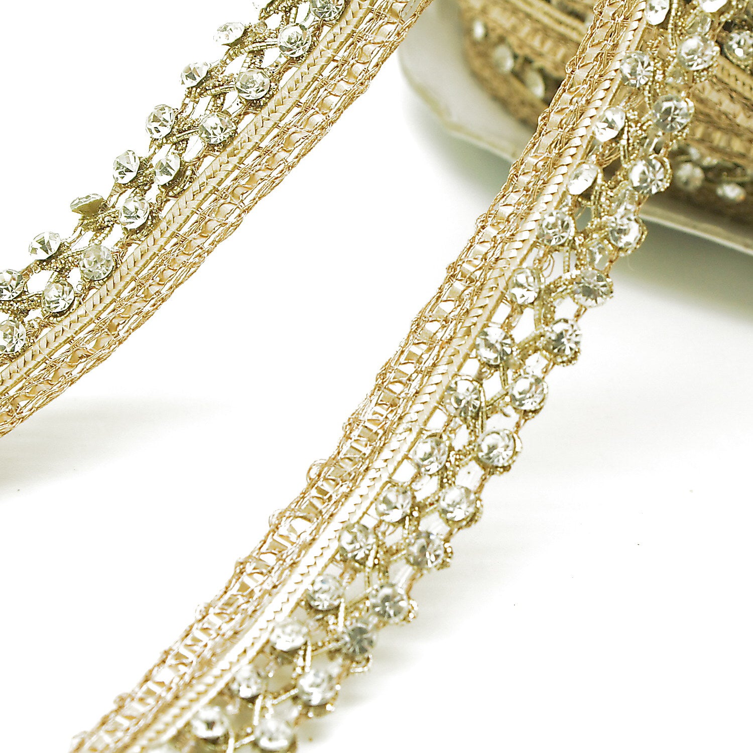 LIGHT GOLD CRYSTAL TRIM - sarahi.NYC