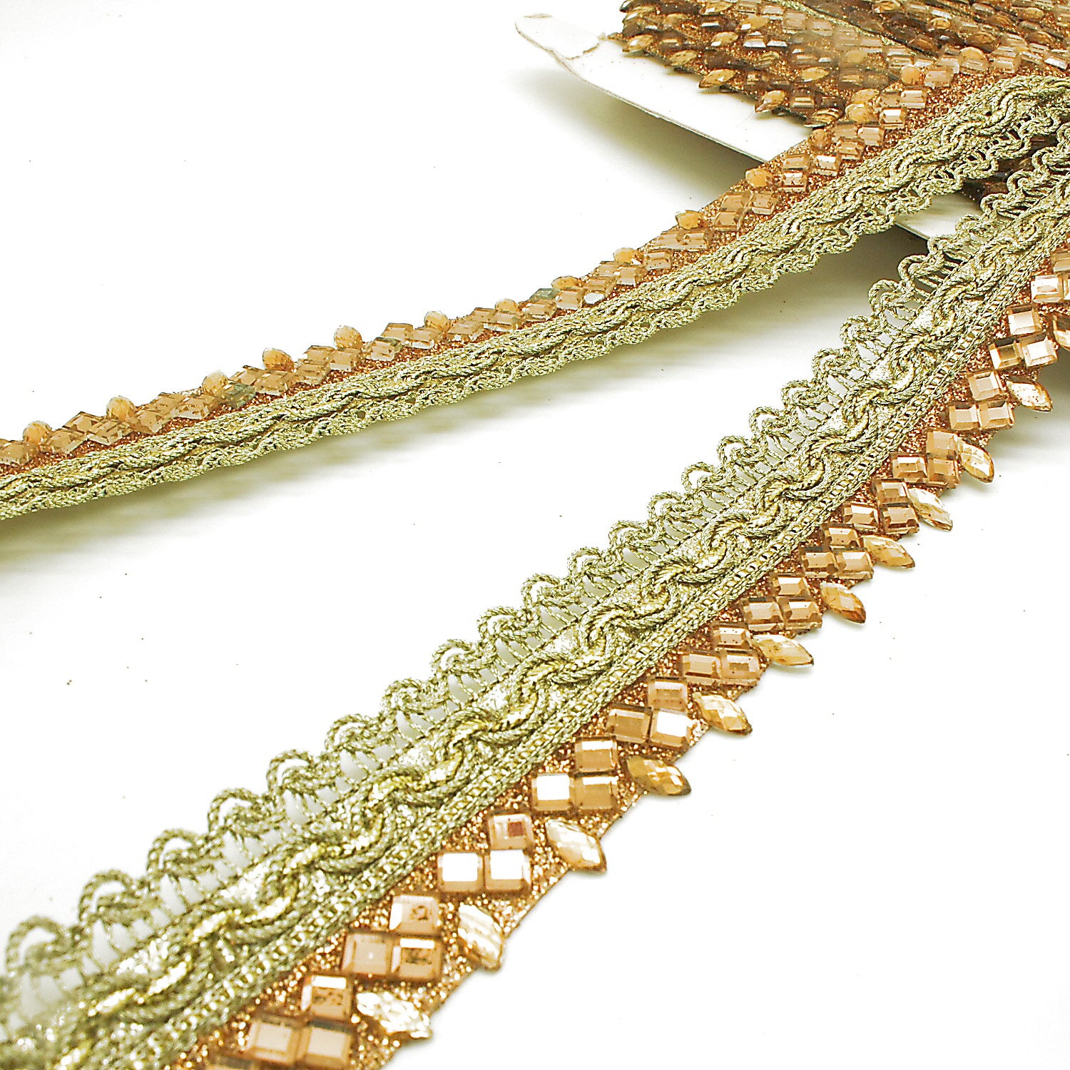 BRONZE GOLD RHINESTONE EDGING TRIM - sarahi.NYC