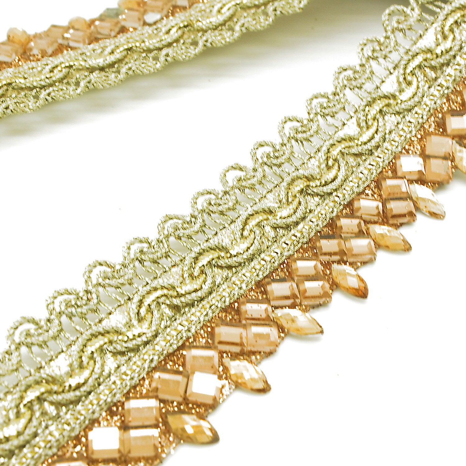 BRONZE GOLD RHINESTONE EDGING TRIM - sarahi.NYC