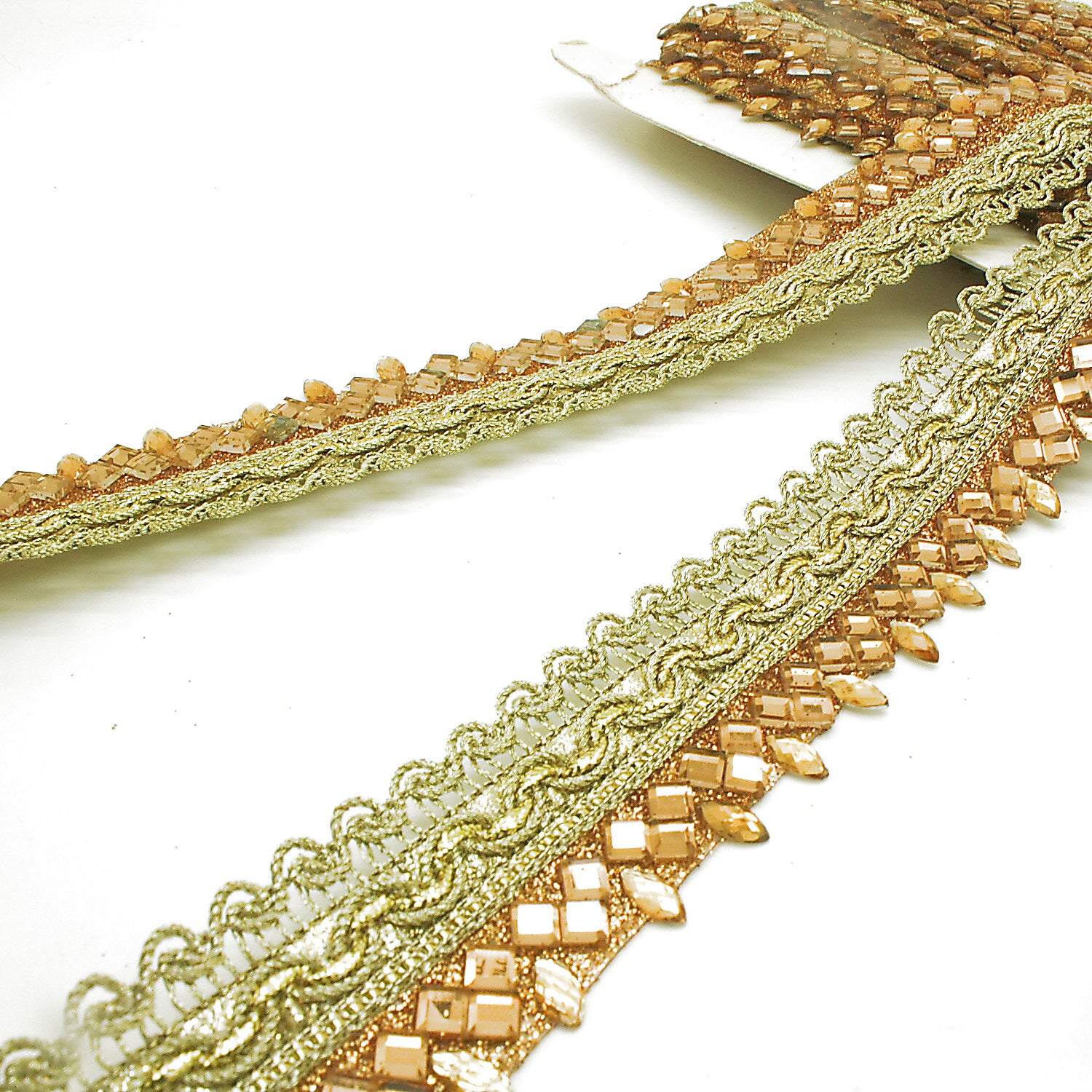 BRONZE GOLD RHINESTONE EDGING TRIM - sarahi.NYC