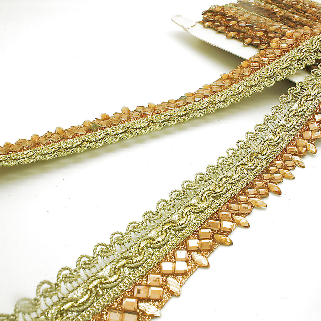 BRONZE GOLD RHINESTONE EDGING TRIM - sarahi.NYC