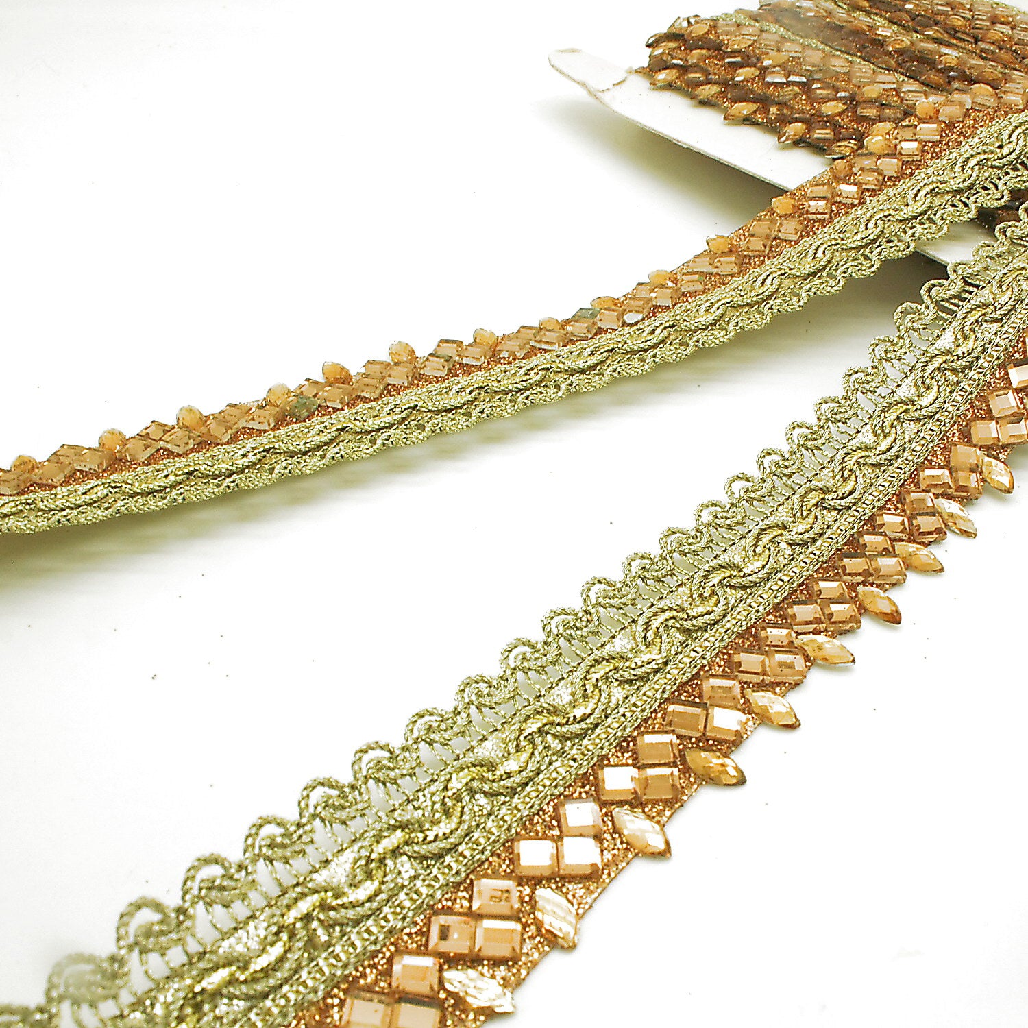 BRONZE GOLD RHINESTONE EDGING TRIM - sarahi.NYC