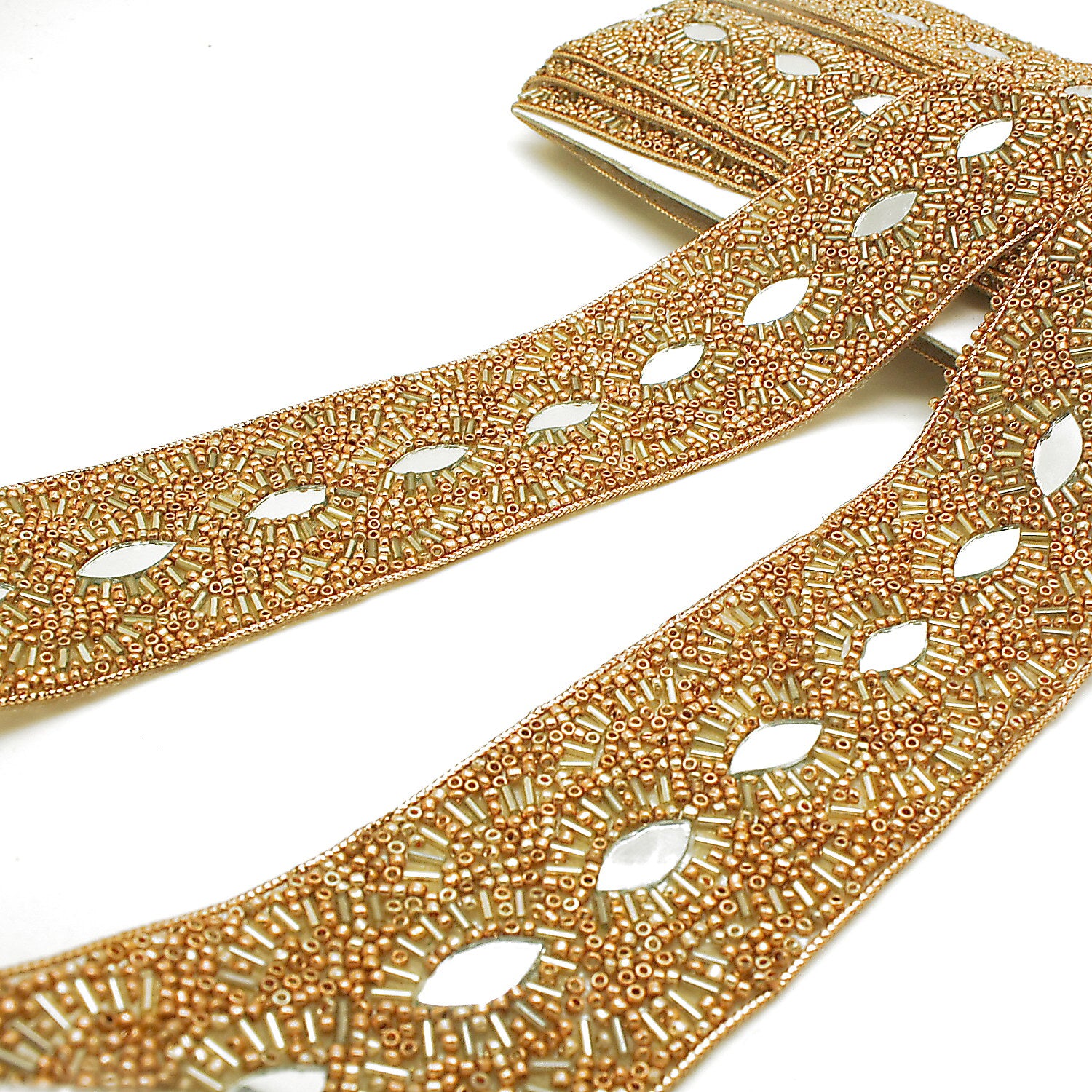 GOLD MIRROR BEADED TRIM - sarahi.NYC