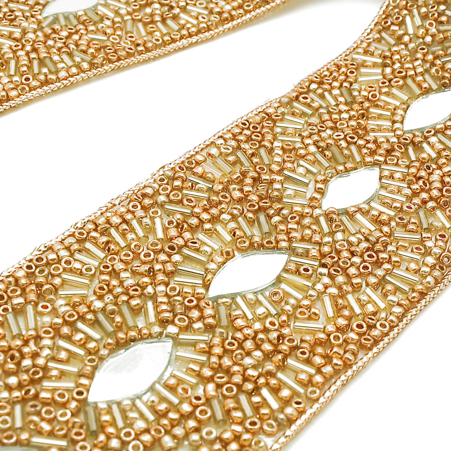 GOLD MIRROR BEADED TRIM - sarahi.NYC