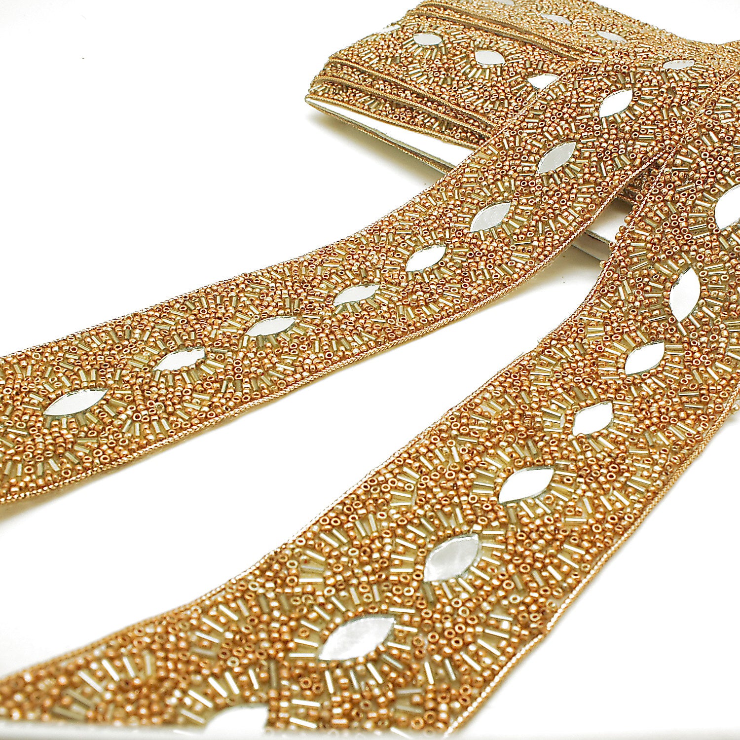 GOLD MIRROR BEADED TRIM - sarahi.NYC