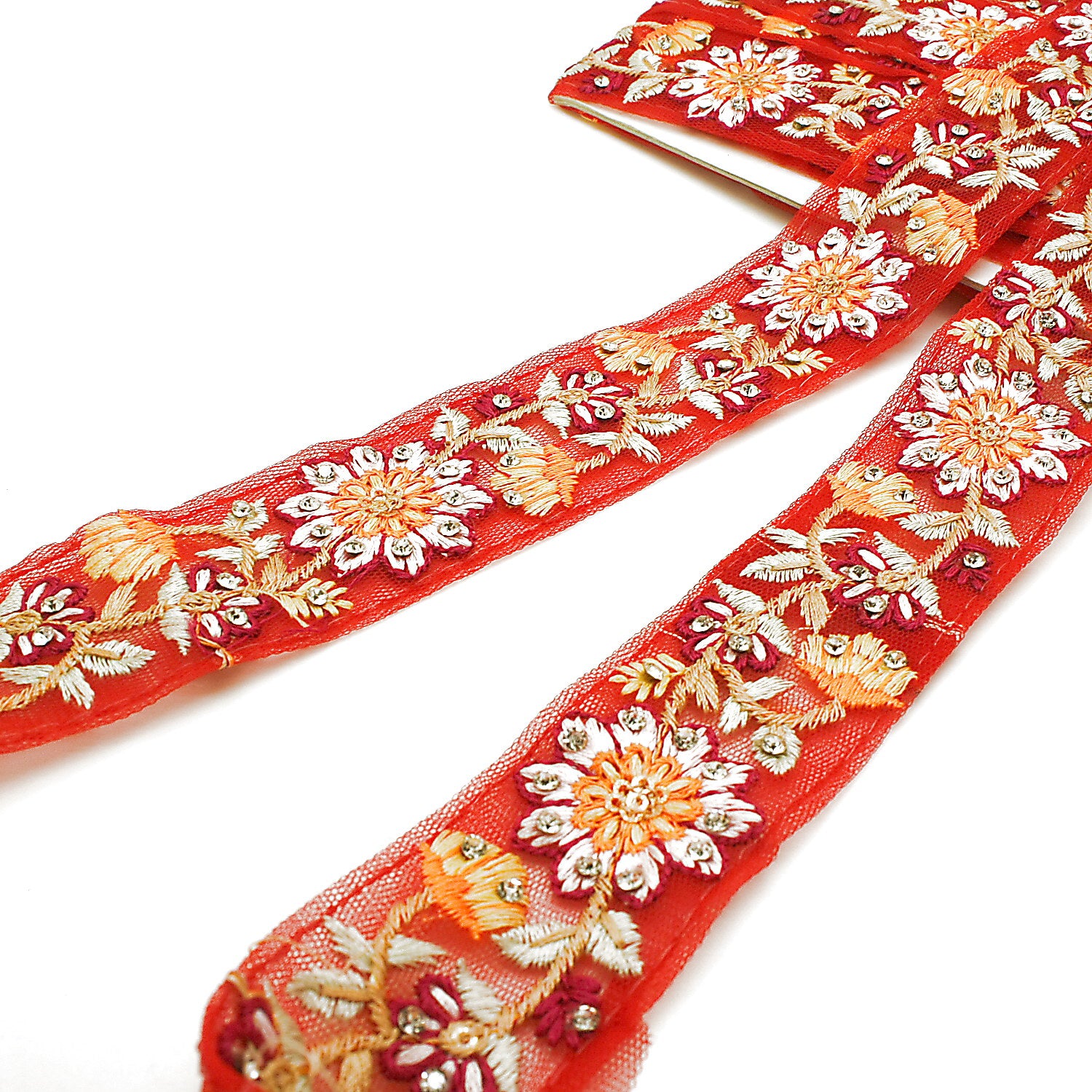 RED FLORAL STONE TRIM - sarahi.NYC (Copy)