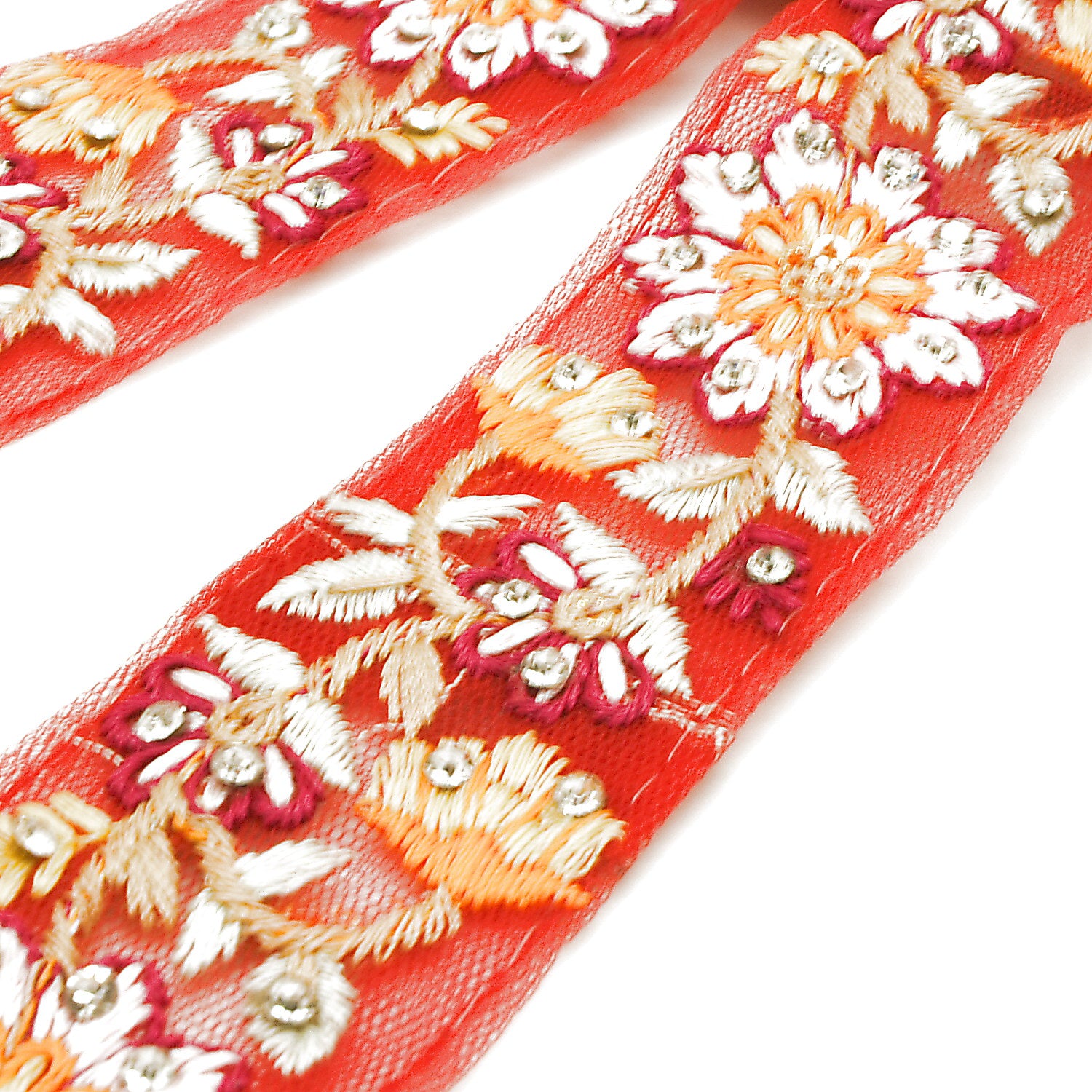 RED FLORAL STONE TRIM - sarahi.NYC (Copy)