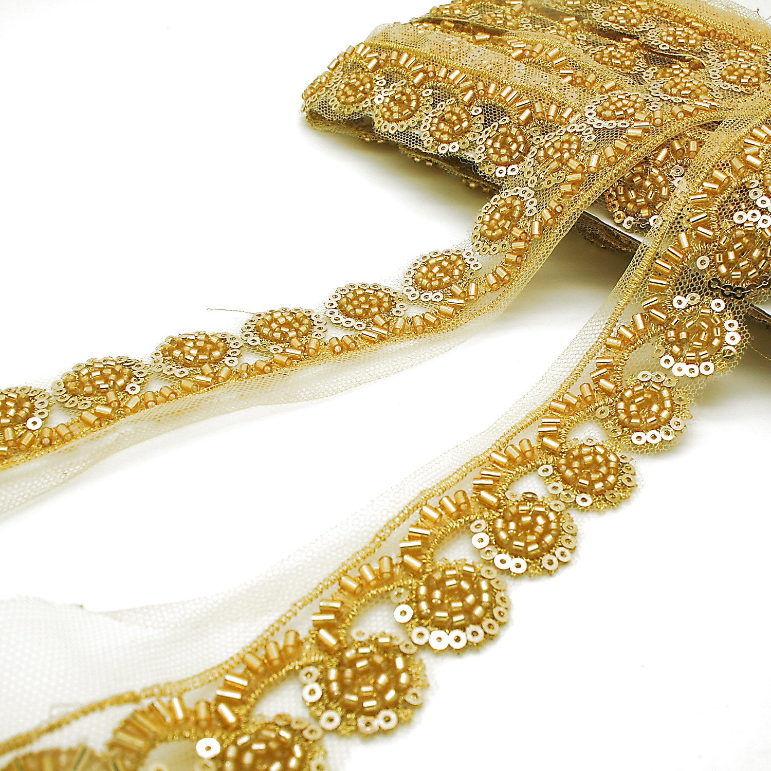 GOLD BEADED SEQUIN - sarahi.NYC