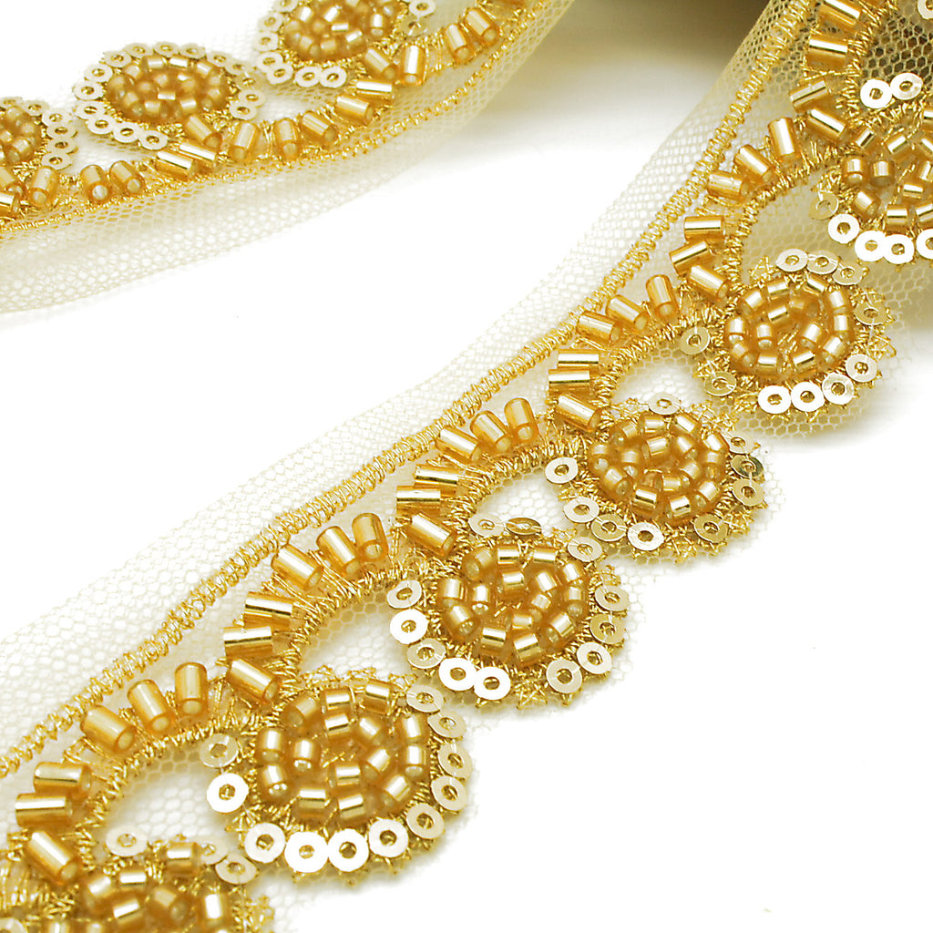 GOLD BEADED SEQUIN - sarahi.NYC