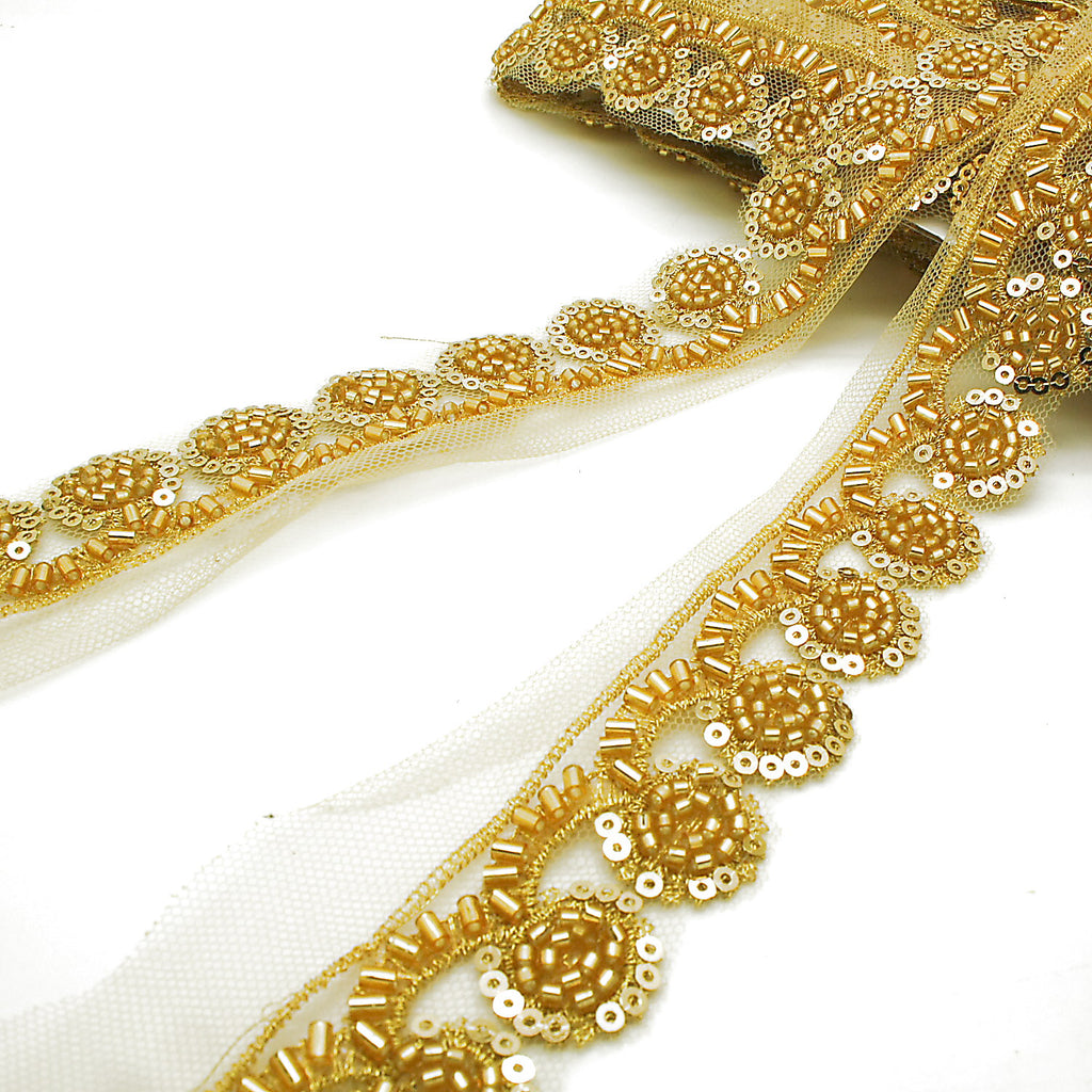 GOLD BEADED SEQUIN - sarahi.NYC