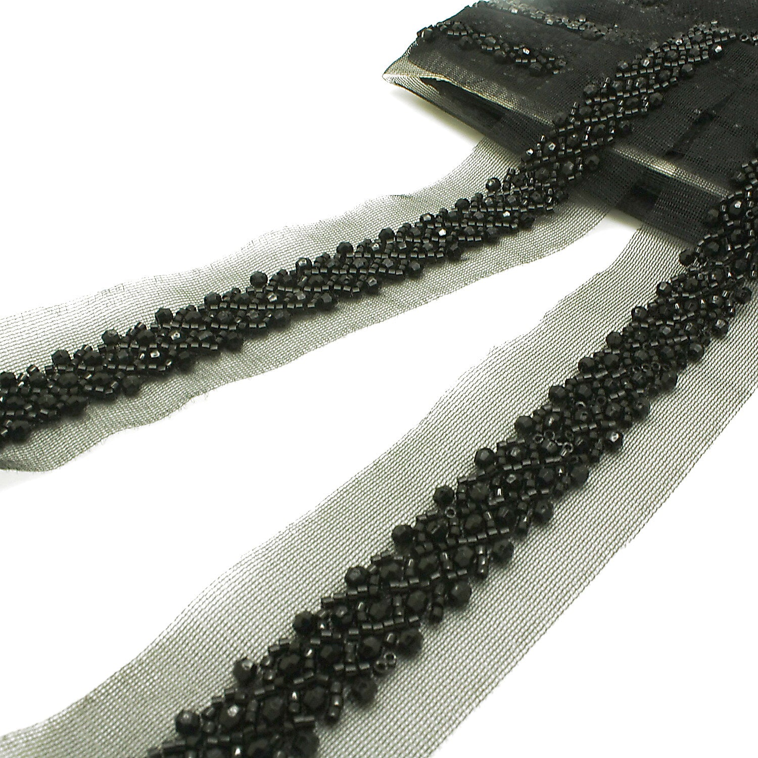 BLACK BEADED  TRIM - sarahi.NYC