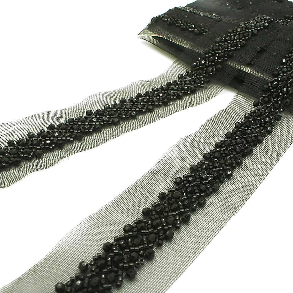 BLACK BEADED  TRIM - sarahi.NYC