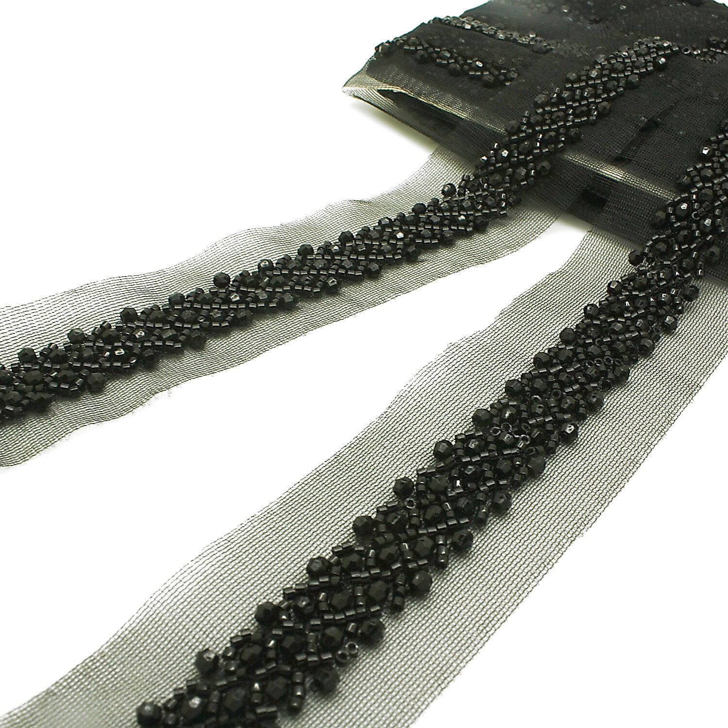 BLACK BEADED  TRIM - sarahi.NYC