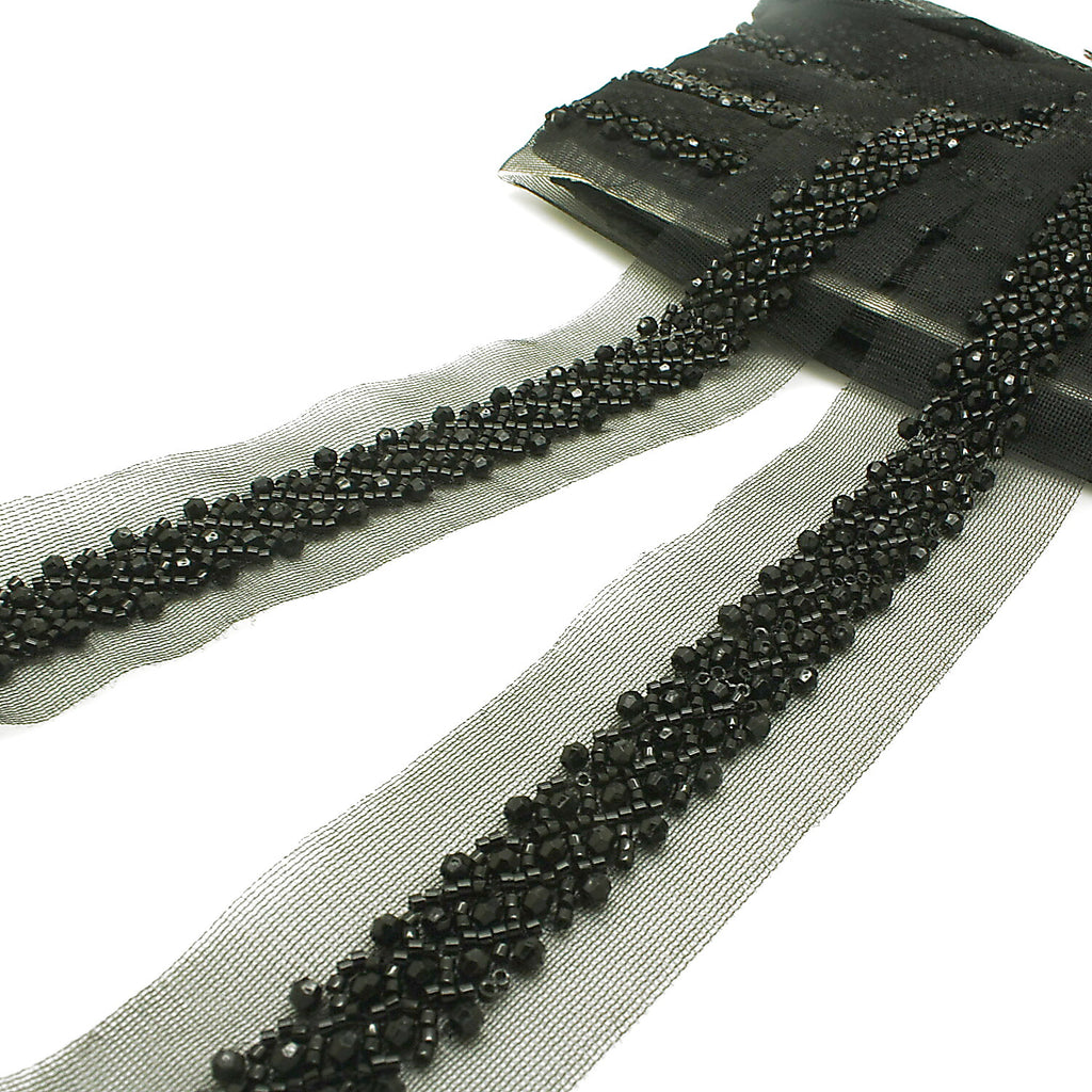 BLACK BEADED  TRIM - sarahi.NYC
