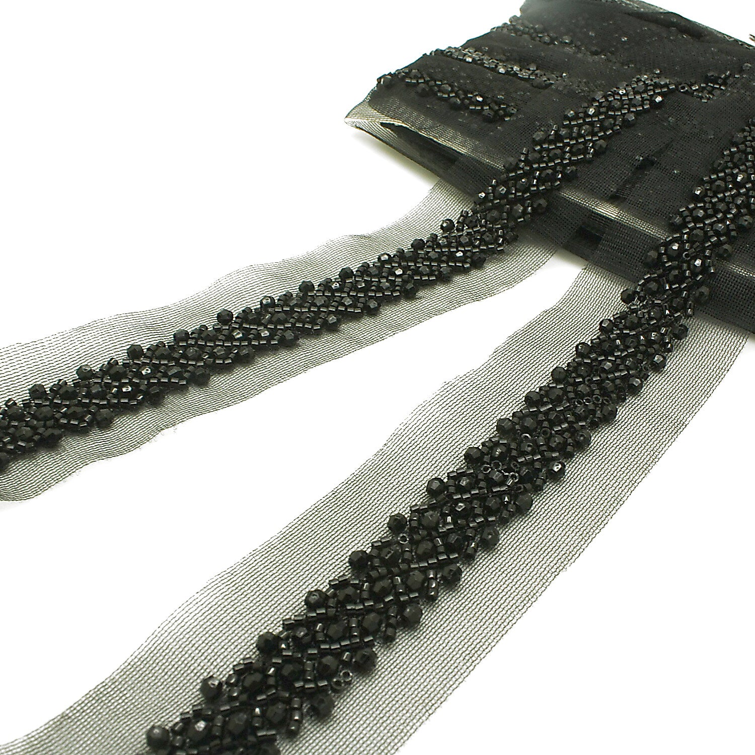 BLACK BEADED  TRIM - sarahi.NYC