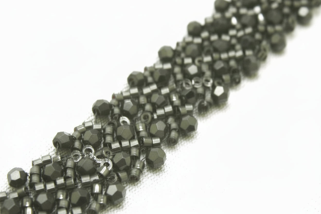 BLACK BEADED  TRIM - sarahi.NYC