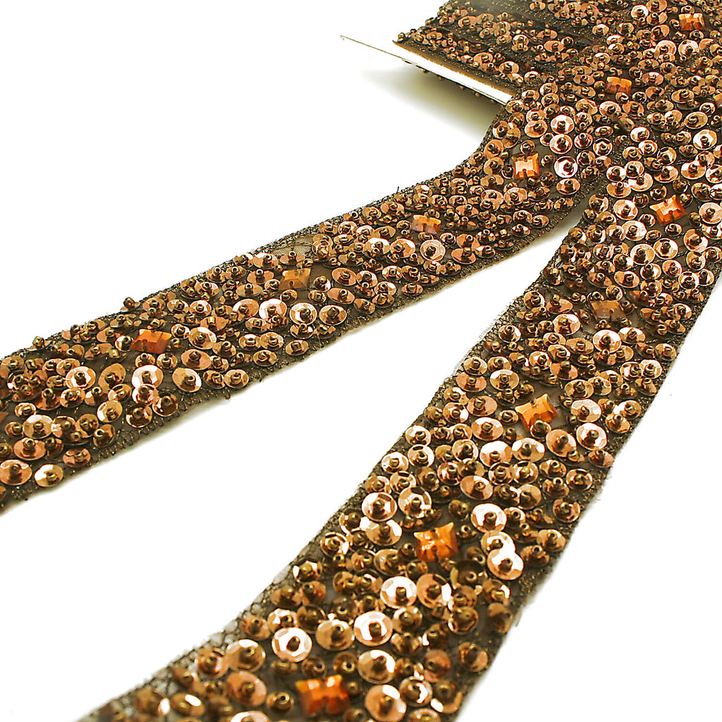 BROWN SEQUIN RIBBON TRIM - sarahi.NYC