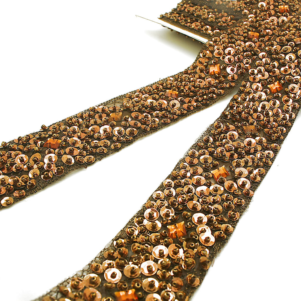 BROWN SEQUIN RIBBON TRIM - sarahi.NYC