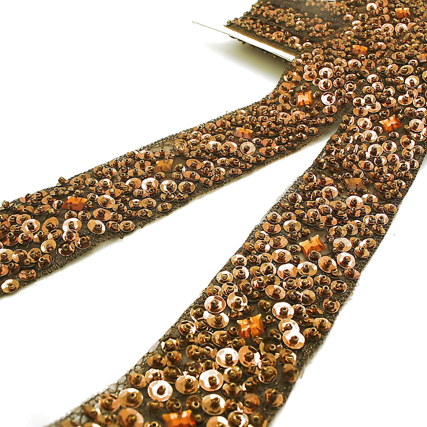 BROWN SEQUIN RIBBON TRIM - sarahi.NYC