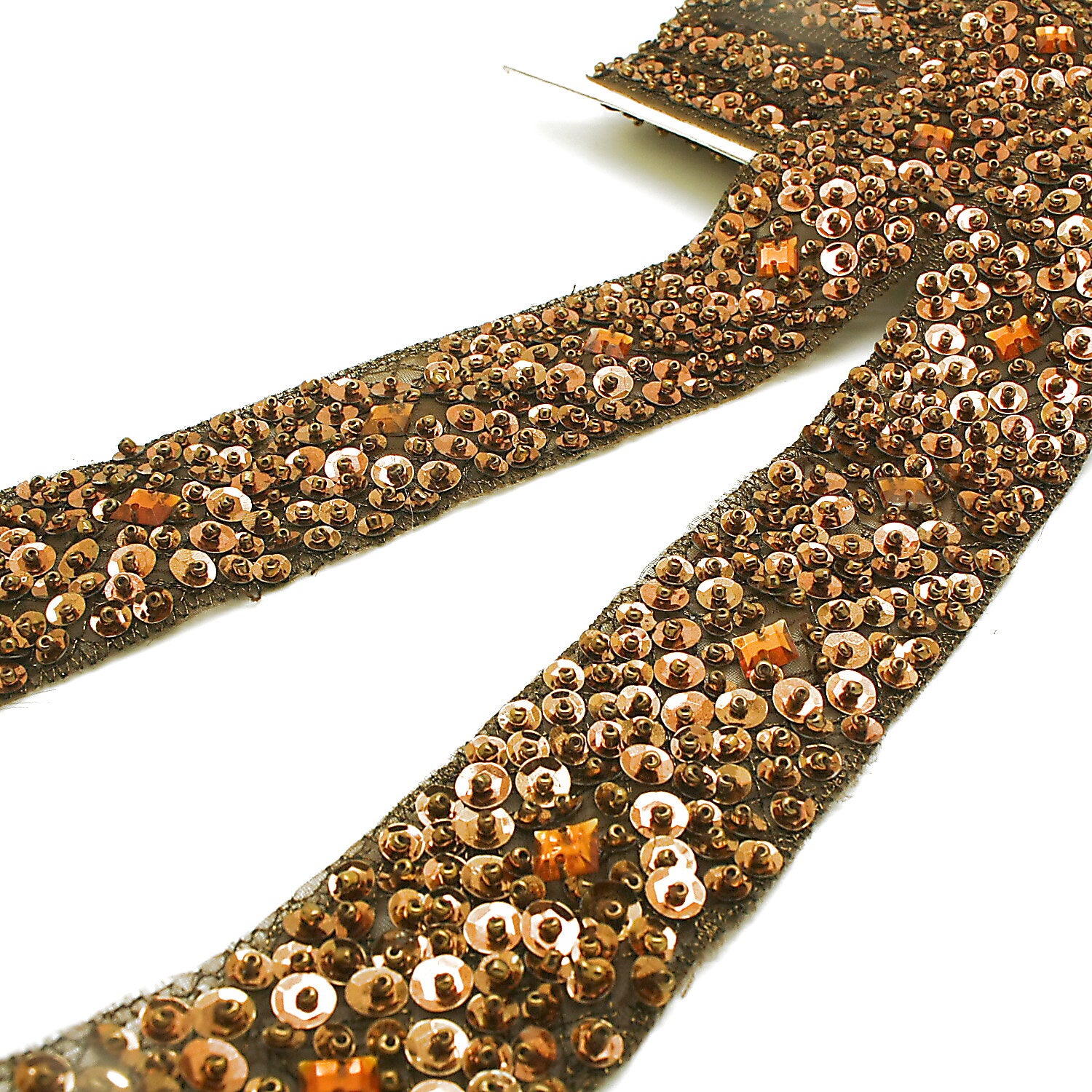 BROWN SEQUIN RIBBON TRIM - sarahi.NYC