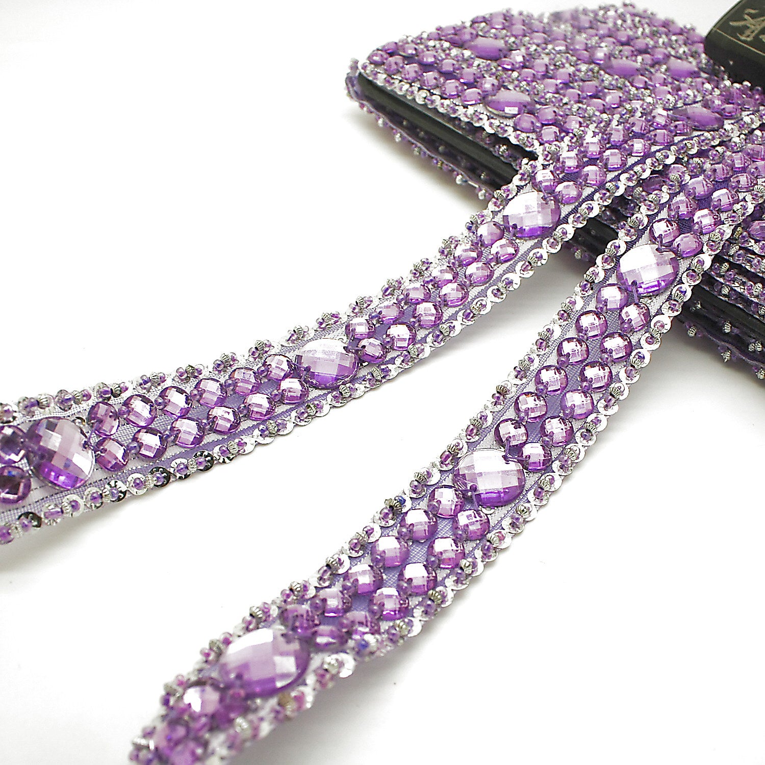 LILAC RHINESTONE BEADED TRIM - sarahi.NYC