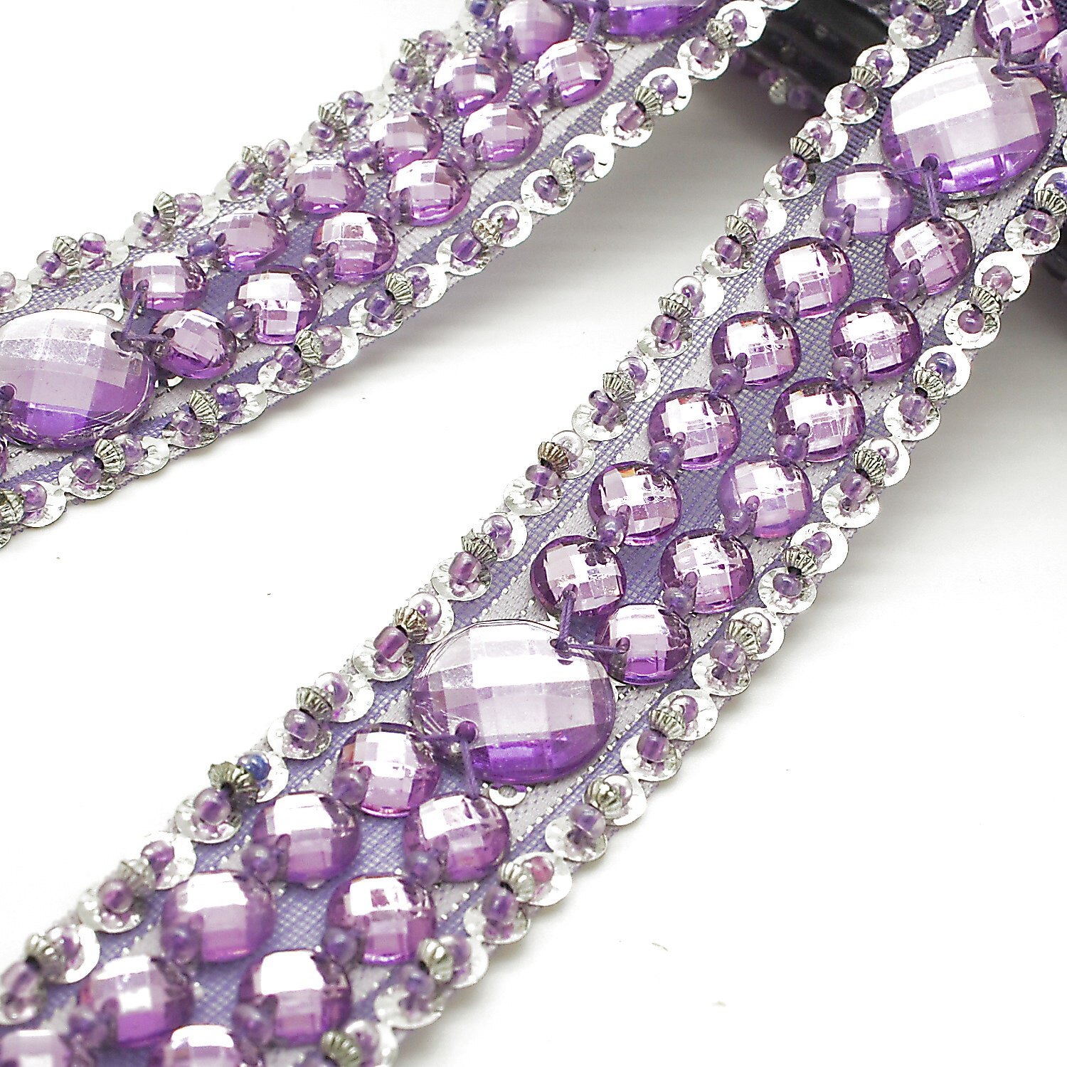 LILAC RHINESTONE BEADED TRIM - sarahi.NYC