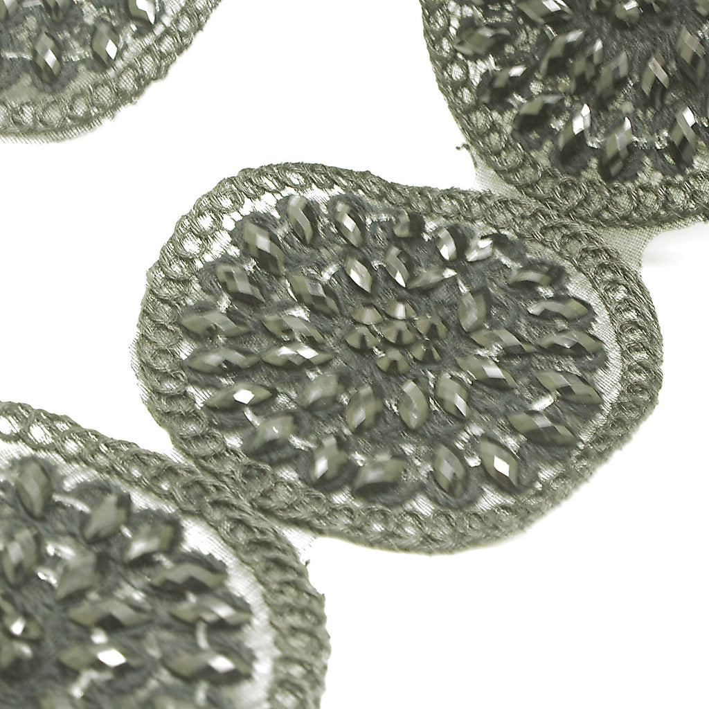 BLACK CIRCLE RHINESTONE TRIM - sarahi.NYC