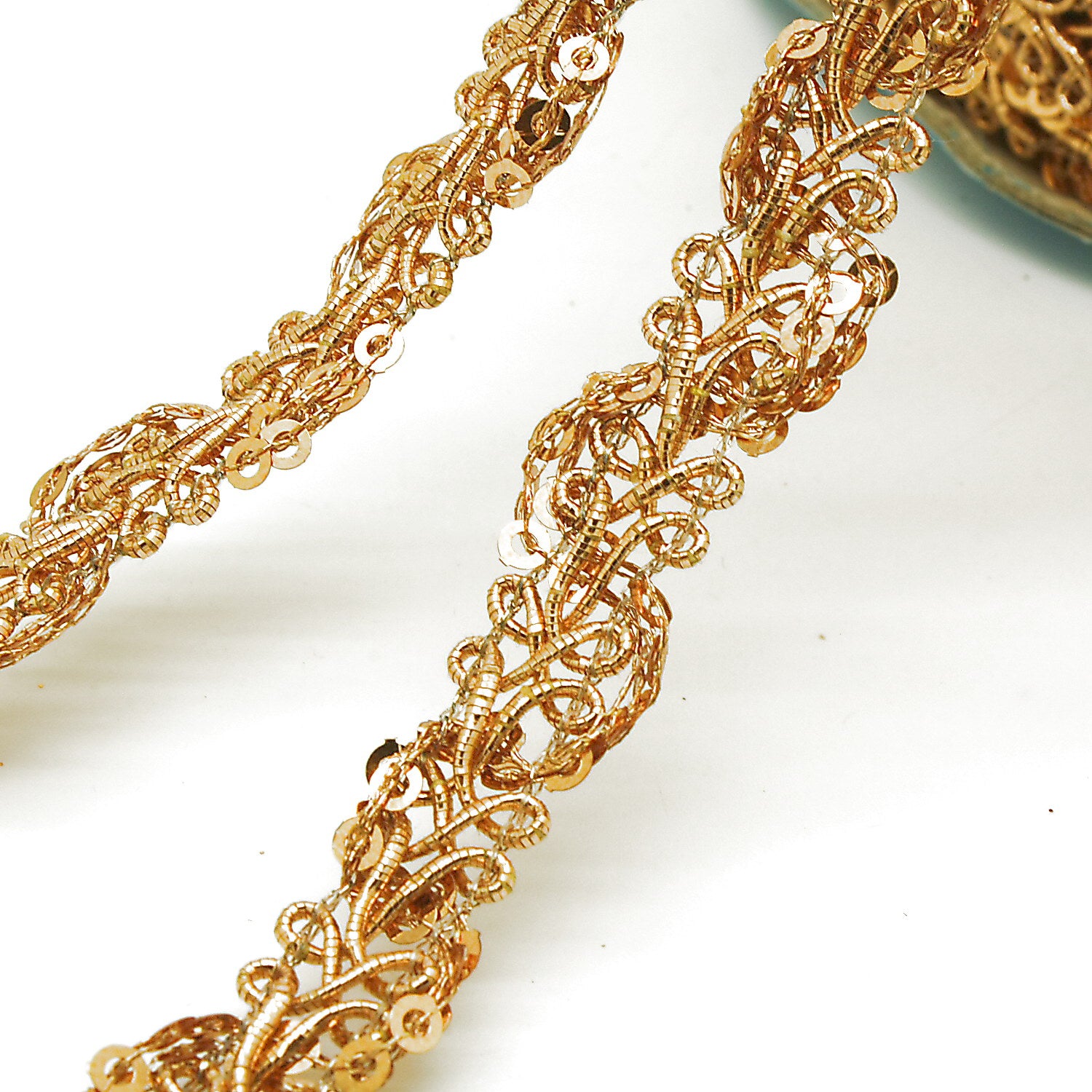 GOLD METALLIC THIN SEQUIN TRIM - sarahi.NYC