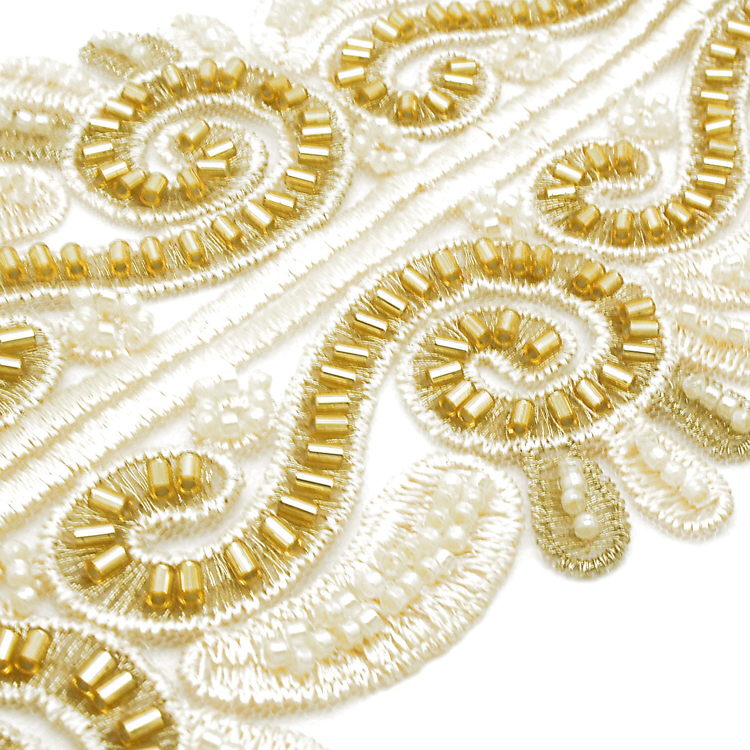 GOLD BEADED NET TRIM - sarahi.NYC