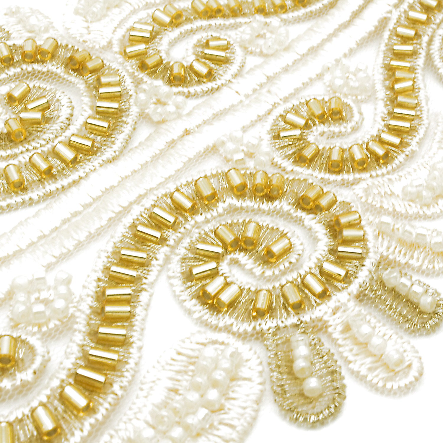 GOLD BEADED NET TRIM - sarahi.NYC