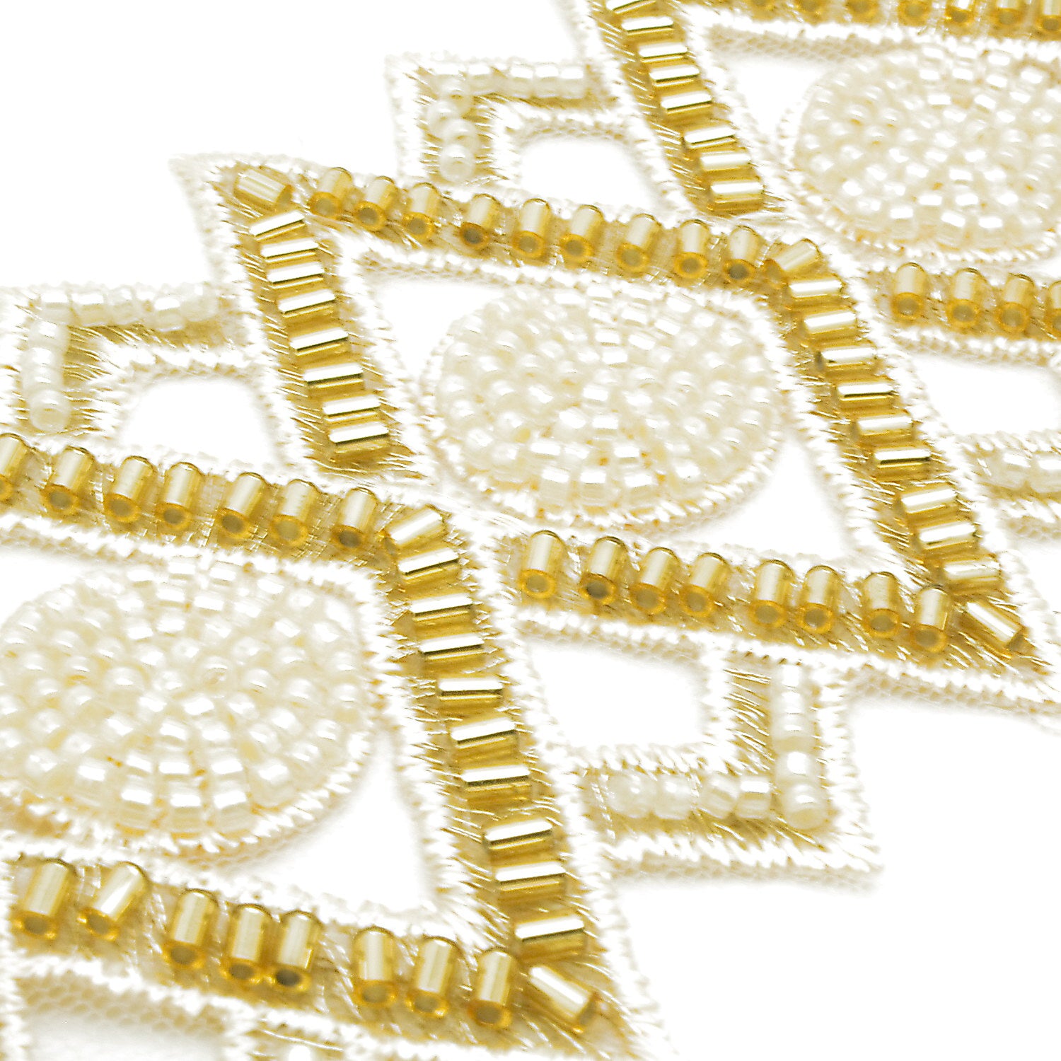 GOLD BEADED NET TRIM - sarahi.NYC