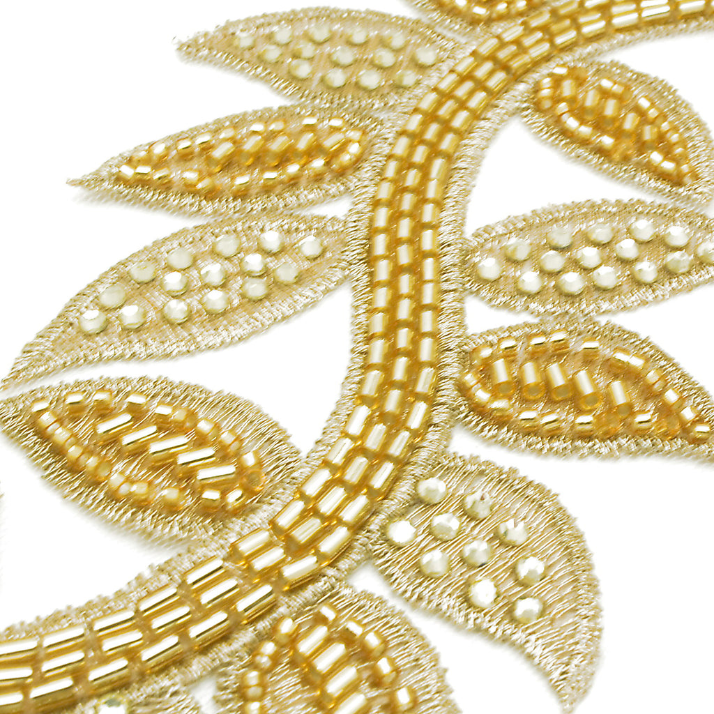 GOLD BEADED NET TRIM - sarahi.NYC