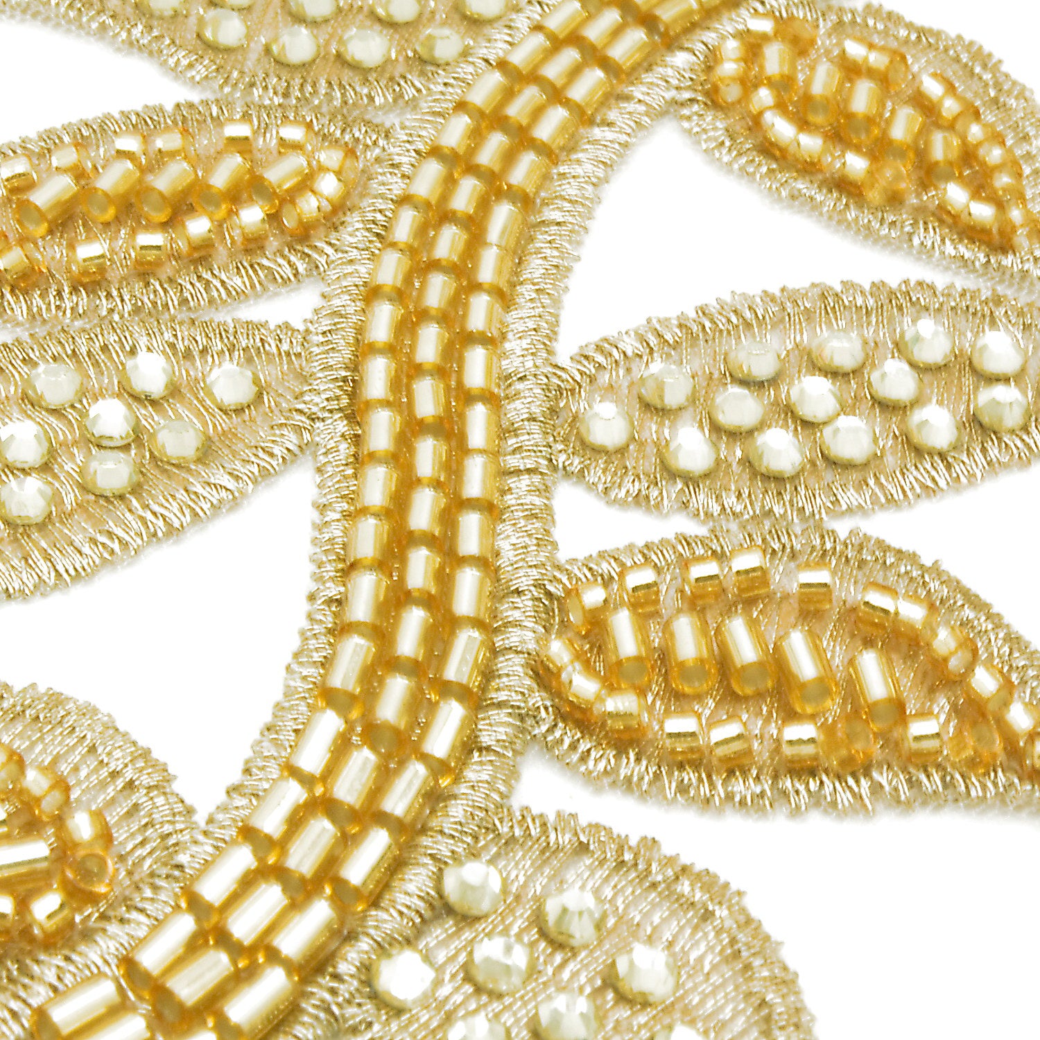 GOLD BEADED NET TRIM - sarahi.NYC